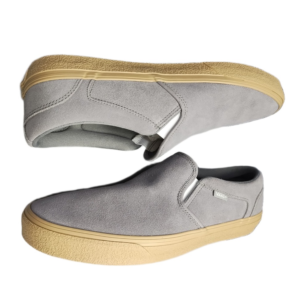 Vans Asher Casual Sneakers Mens US 13 Gray Brown Low Top Slip On VN000CSN85T